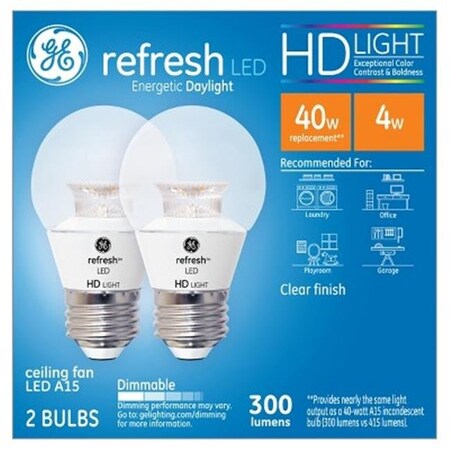 Current GE Lighting 258483 4 watt Ceiling LED Clear Bulb; Daylight Light - Pack of 2 258483